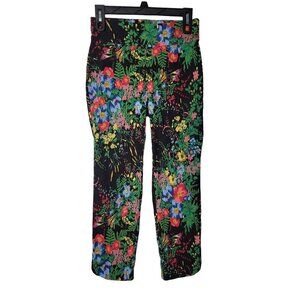 Soft Surroundings Crop Pants Womens Petite XS Vibrant Floral Pull On Stretch
